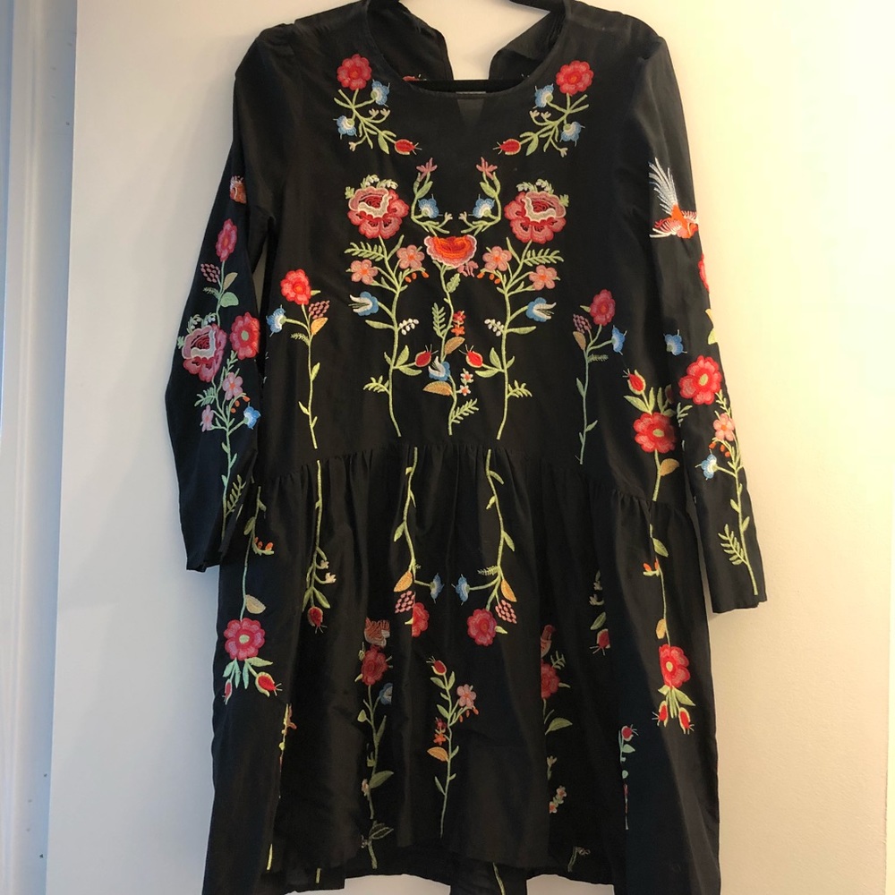 Zara embroidered dress
